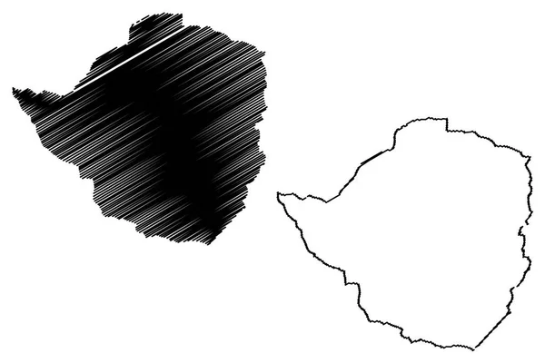 Zimbabwe Mapa wektor — Wektor stockowy