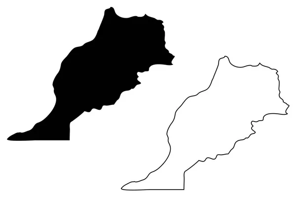 Marocco mappa vettoriale — Vettoriale Stock