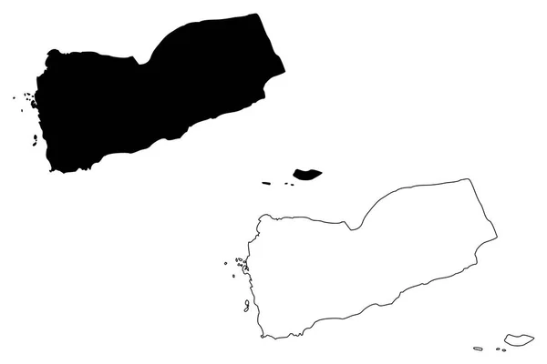 イエメン地図ベクトル — ストックベクタ