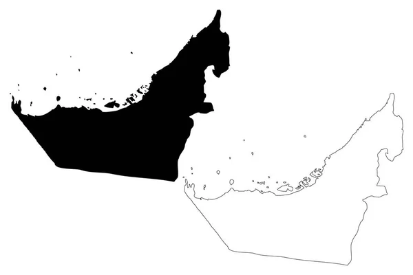 Vektorová mapa Spojené arabské emiráty — Stockový vektor