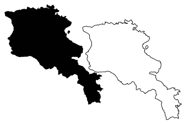 Armenia mapa vector — Vector de stock
