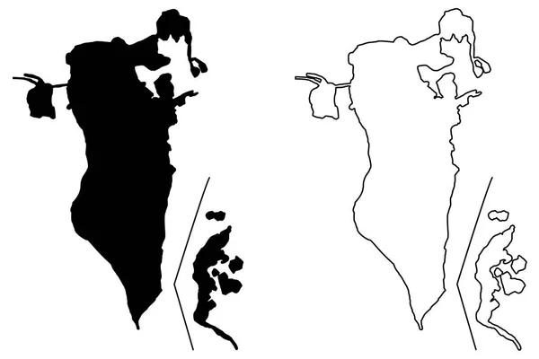 Bahréin mapa vector — Archivo Imágenes Vectoriales