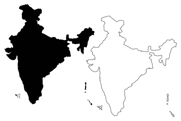 Índia mapa vetor — Vetor de Stock