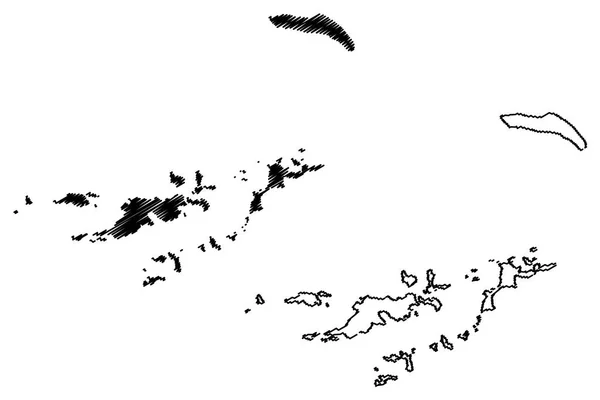 Ilhas Virgens Britânicas mapa vetor —  Vetores de Stock