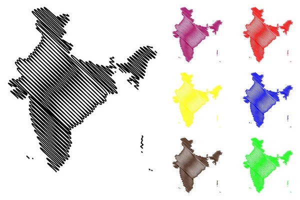 Índia mapa vetor — Vetor de Stock