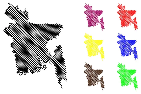 Bangladesh mapa vector — Archivo Imágenes Vectoriales