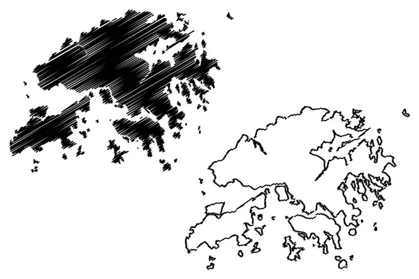 Hong Kong mapa vector — Vector de stock