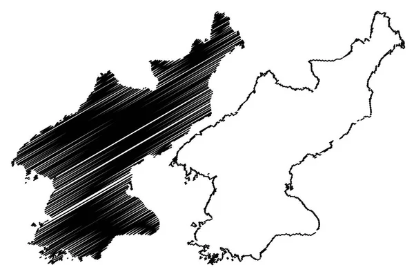 Corea del Norte mapa vector — Archivo Imágenes Vectoriales