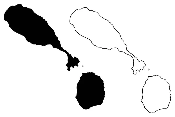 Saint kitts e nevis map vector — Vetor de Stock