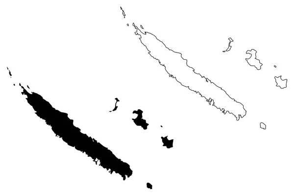 Yeni Kaledonya Haritası vektör — Stok Vektör