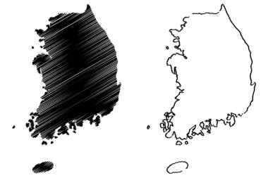 Güney Kore Haritası vektör