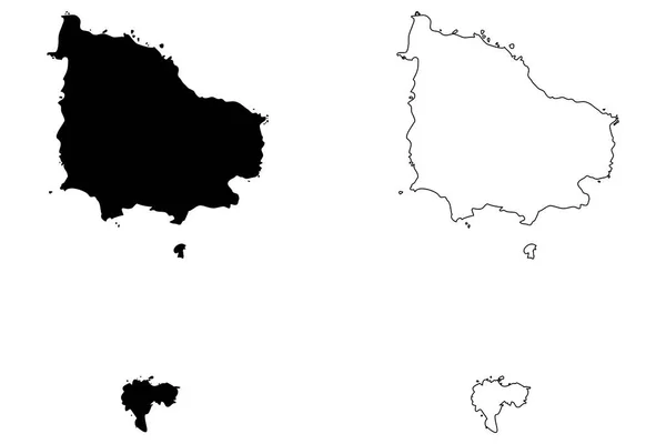 Norfolk island map vektor — Stockvektor