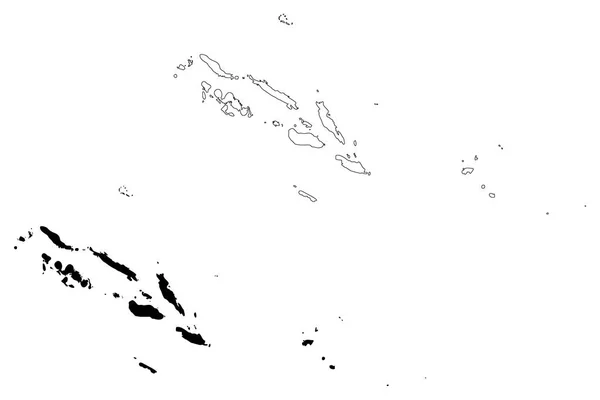索罗门群岛地图矢量 — 图库矢量图片