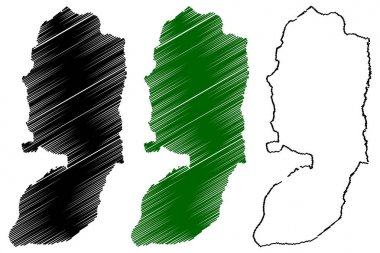  Batı Şeria Haritası vektör