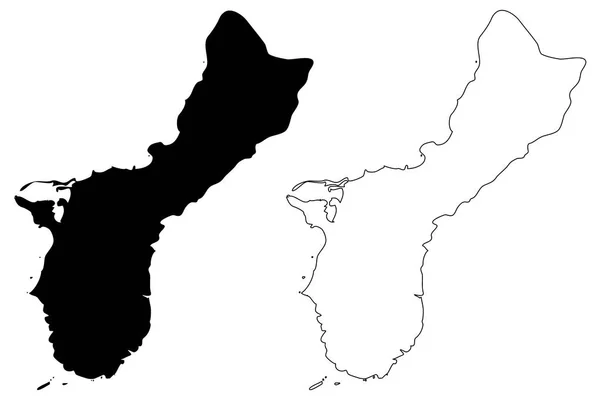 Vector χάρτη Γκουάμ — Διανυσματικό Αρχείο