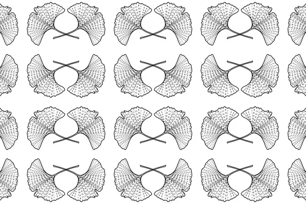 은행나무 잎 벡터 패턴 — 스톡 벡터