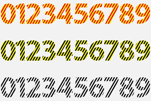 Números 0,1,2,3,4,5,6,7,8,9, - juego de vectores — Archivo Imágenes Vectoriales