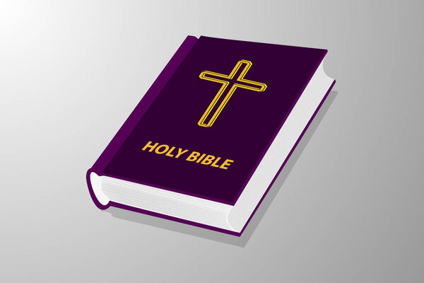 Book with cross - vector