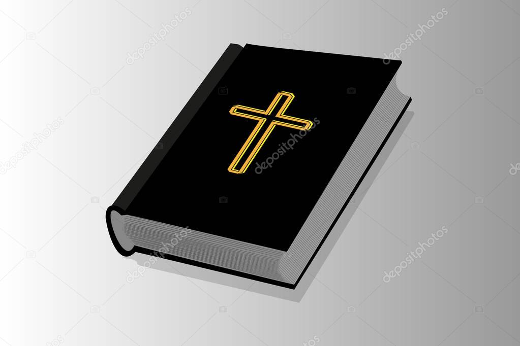 Book with cross - vector