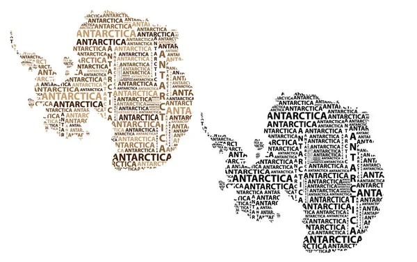 Mapa kontynent Antarktydy - ilustracja wektorowa — Wektor stockowy