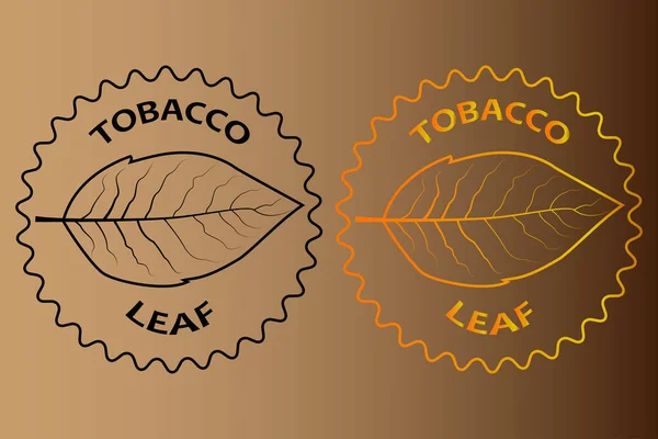 Tobacco leaf sticker — Stock Vector