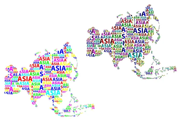 Térkép-kontinens Ázsia - vektor-illusztráció — Stock Vector