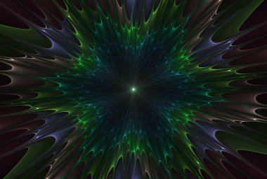 Fraktal patlama yıldızı parlak ve çizgili