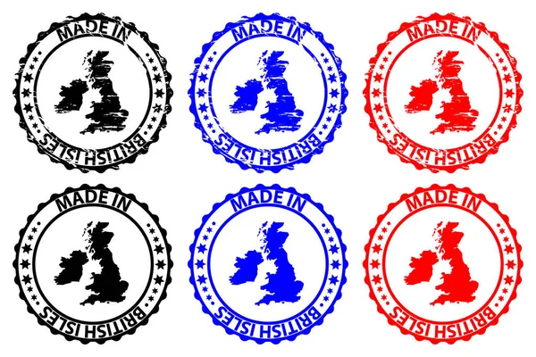Feito em Ilhas Britânicas selo de borracha —  Vetores de Stock