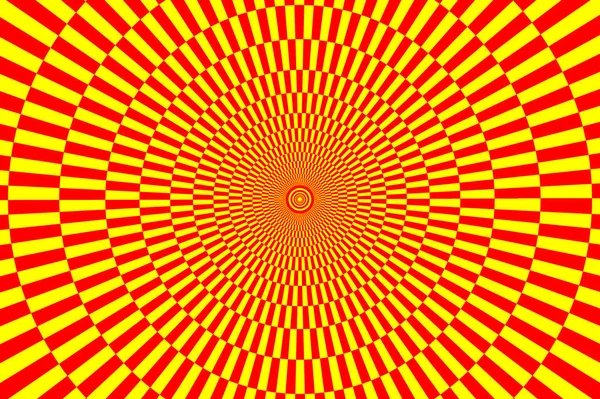 Optische illusie - schaakbord swirl, — Stockvector