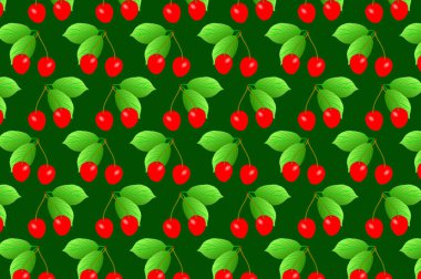 Yeşil arka planda kırmızı kiraz