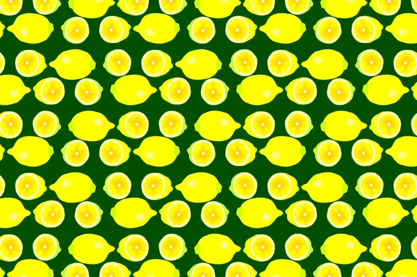 Lemon on green background — Stock Vector