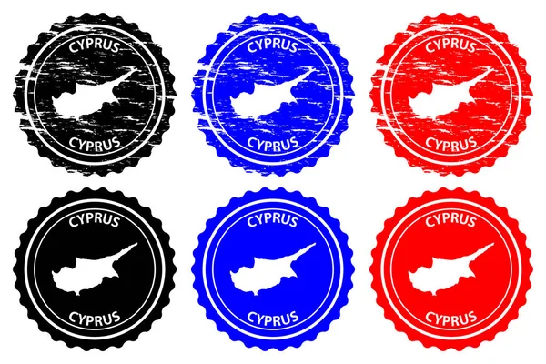 Cyprus Rubber Stempel Vector Republiek Cyprus Kaart Patroon Sticker Zwart — Stockvector