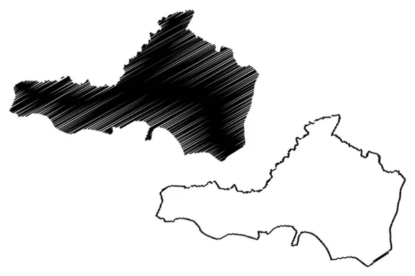 Nueva Segovia Departmanı (Nikaragua Cumhuriyeti, Nikaragua Departmanı) harita vektör çizimi, çizim Nueva Segovia (Ni-Ns) ma — Stok Vektör