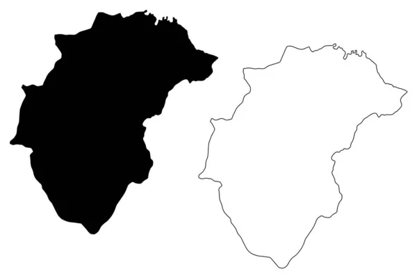 Herrera Prowincja (Republika Panamy, prowincje Panama) mapa wektor ilustracja, skecz bazgroły Herrera mapa — Wektor stockowy