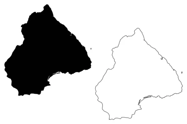 Провінція Лос-Сантос (Республіка Панама, провінції Панама) Картографічна векторна ілюстрація, ескіз скрипки Карта Лос-Сантос — стоковий вектор