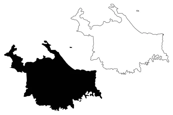 Ngabe-Bugle Comarca tartomány (Panamai Köztársaság, Panama tartományok) térkép vektor illusztráció, firka vázlat Ngabe Bugle térkép — Stock Vector