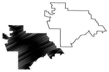 Moreno Valley City (Amerika Birleşik Devletleri şehirleri, Amerika Birleşik Devletleri, ABD) harita vektör illüstrasyon, karalama kroki Moreno Vadisi haritası