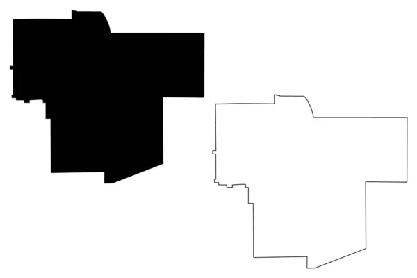 Ontario City (USA städer, Amerikas förenta stater, usa stad) karta vektor illustration, klottra skiss City of Ontario karta — Stock vektor