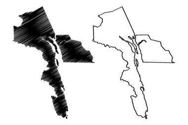 Haines Borough, Alaska (Alaska 'daki ilçeler ve nüfus sayımı bölgeleri, Amerika Birleşik Devletleri, Usa, ABD) harita vektör çizimi, karalama haritası Haines haritası