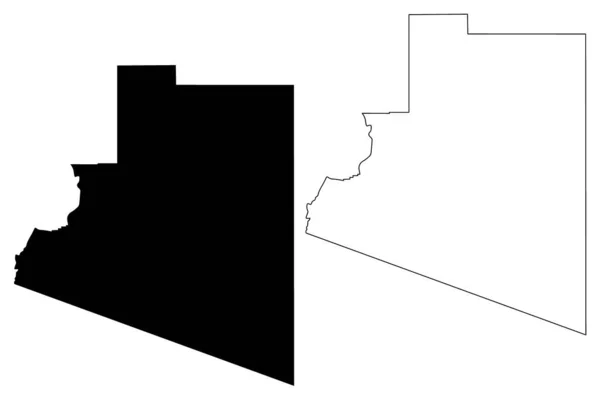 アリゾナ州ユマ郡(アメリカ,アメリカ,アメリカ,アメリカ,アメリカ)地図ベクトル図,スケッチブルスケッチユマ地図 — ストックベクタ