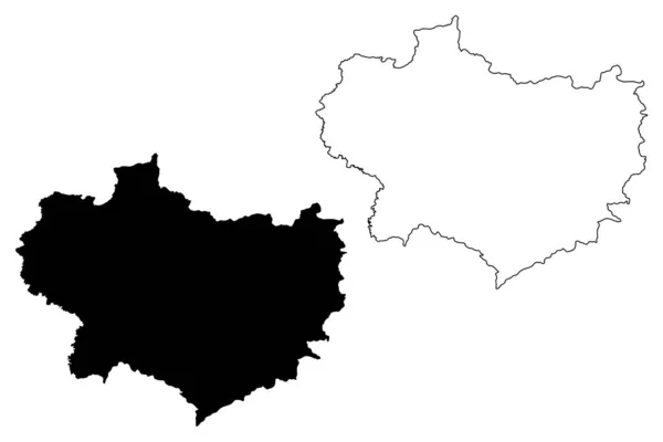 Krapina-Zagorje County (Condados da Croácia, República da Croácia) mapa ilustração vetorial, esboço de rabiscos Krapina Zagorje mapa —  Vetores de Stock