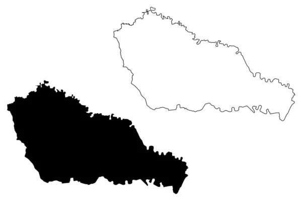 Medimurje County (Counties of Croatia, Republic of Croatia) mapa vector illustration, scribble sketch Medimurje mapa — Vector de stock