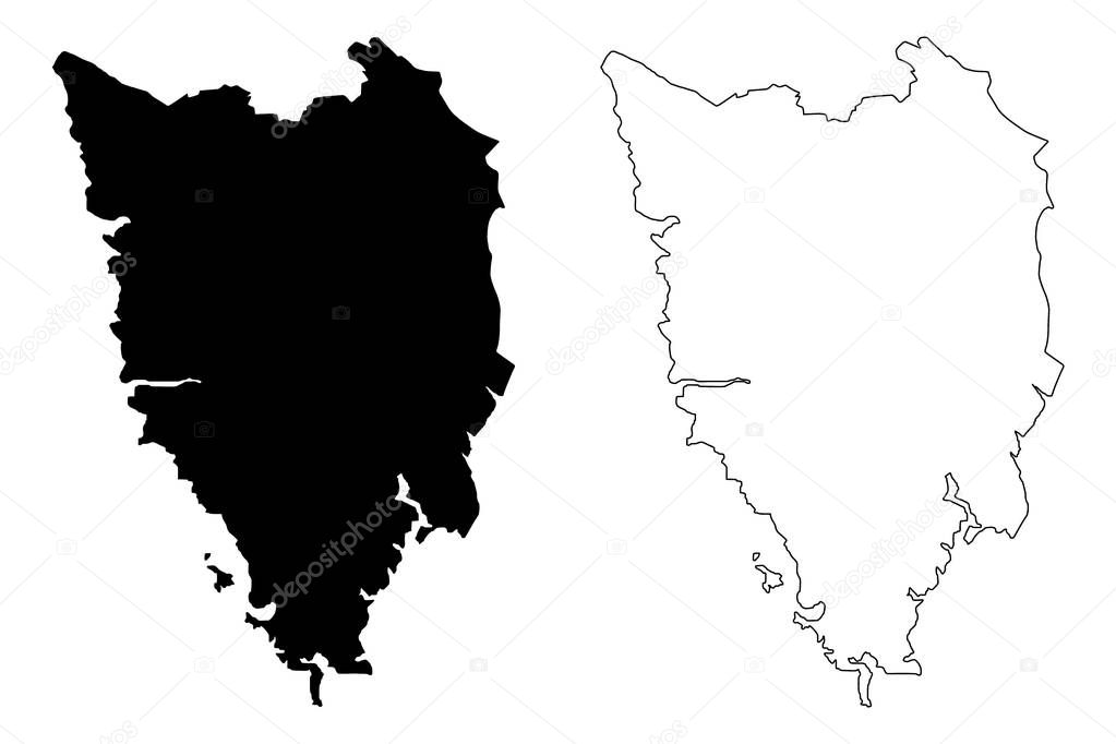 Istria County (Counties of Croatia, Republic of Croatia) map vector illustration, scribble sketch Istria map