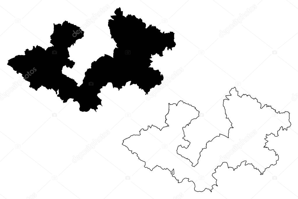 Zagreb County (Counties of Croatia, Republic of Croatia) map vector illustration, scribble sketch Zagreb map
