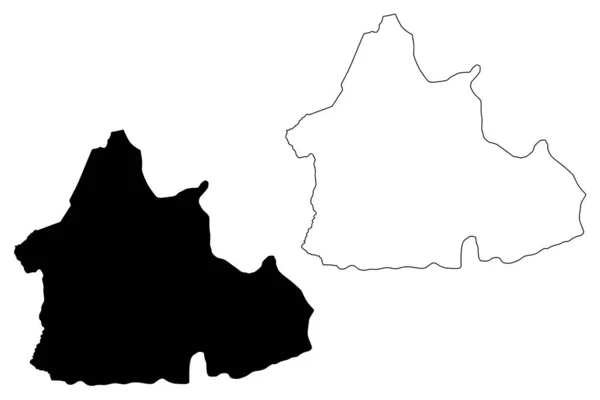 Prefeitura de Nana-Mambere (Prefeituras da República Centro-Africana, CAR) mapa ilustração vetorial, esboço de rabiscos Mapa de Nana Mambere — Vetor de Stock