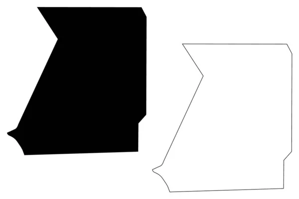 Région d'Inchiri (régions de Mauritanie, République islamique de Mauritanie) illustration vectorielle de carte, croquis croquis Inchiri carte — Image vectorielle