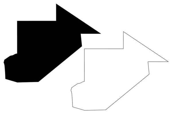 Región de Tiris Zemmour (Regiones de Mauritania, República Islámica de Mauritania) mapa vector ilustración, boceto garabato Mapa de Tiris Zemmour — Archivo Imágenes Vectoriales