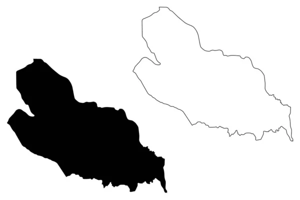 Lobaye Prefektura (Prefektury Republiki Środkowoafrykańskiej, Samochód) mapa wektor ilustracja, skecz bazgroły Lobaye mapa — Wektor stockowy