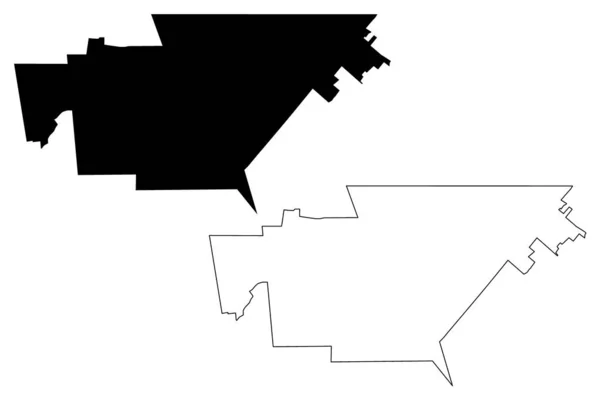 Elk Grove City (città degli Stati Uniti d'America, città degli Stati Uniti d'America) mappa vettoriale illustrazione, abbozzo scarabocchiare Città di Elk Grove mappa — Vettoriale Stock