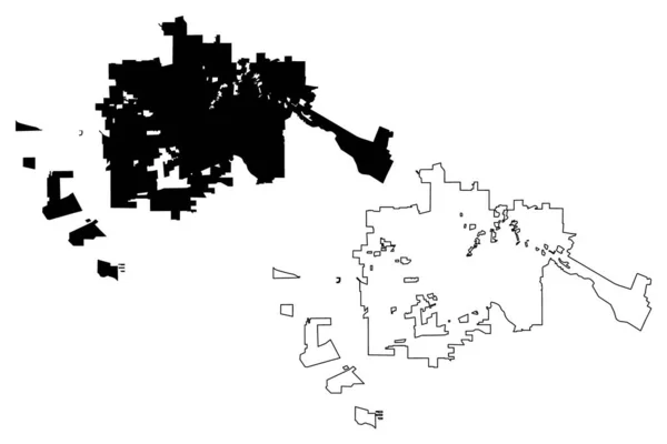 Santa Rosa City (città degli Stati Uniti d'America, Stati Uniti d'America, città degli Stati Uniti d'America) mappa vettoriale illustrazione, abbozzo scarabocchio Città di Santa Rosa mappa — Vettoriale Stock